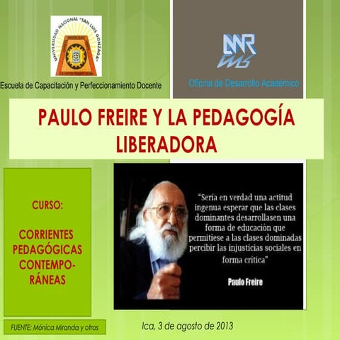 Paulo Freire y la Pedagogía Liberadora