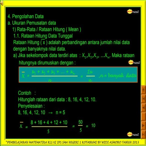 2. Rataan Hitung ( Mean ) | PPT