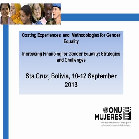 Costing Experiences and Methodologies for Gender Equality