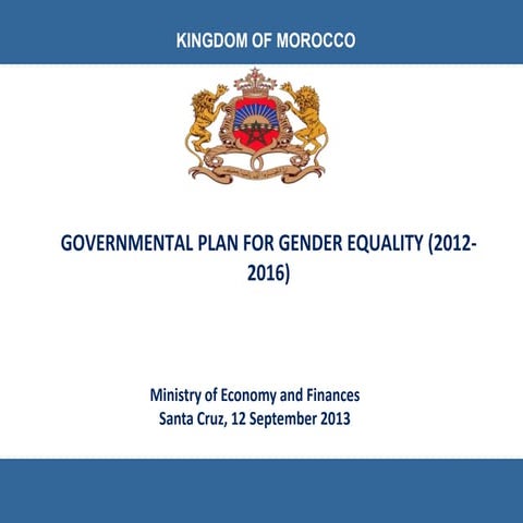 Kingdom of Morocco: Governmental plan for gender equality (2012-2016)