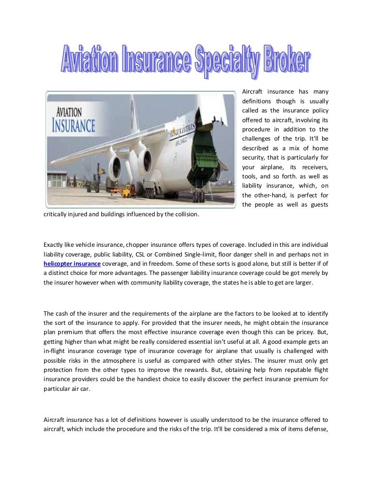 Aviation insurance