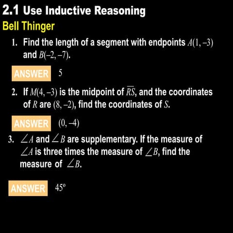 2.1 use inductive reasoning