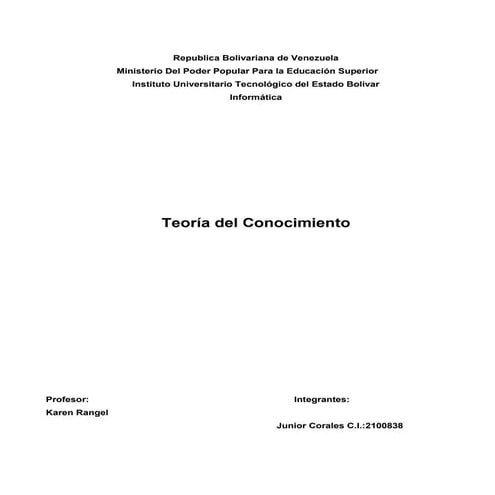 Teoría del Conocimiento 