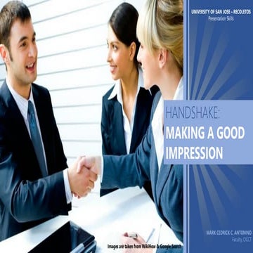 Handshakes: Making the first impression