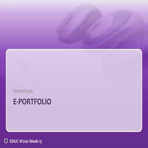 2. e portfolio workshop