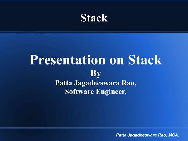 data structure, stack, stack data structure | PPT