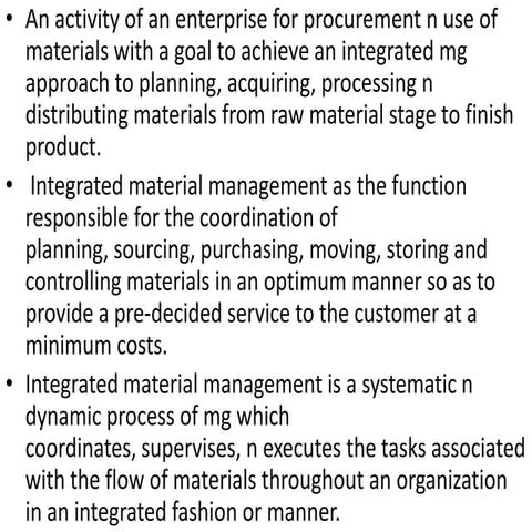 integrated material management