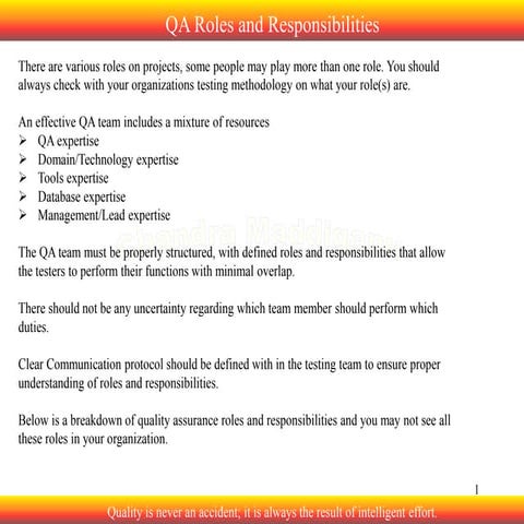 2. Softare QA roles and responsibilities