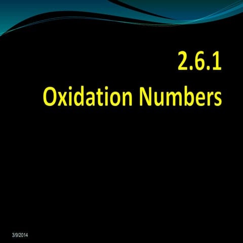 2.6.1 oxidation  numbers