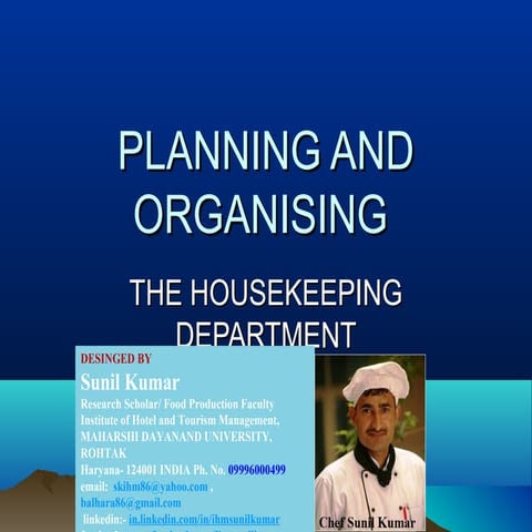 revised planning and_organising in housekeeping 