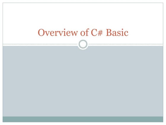 2.overview of c#