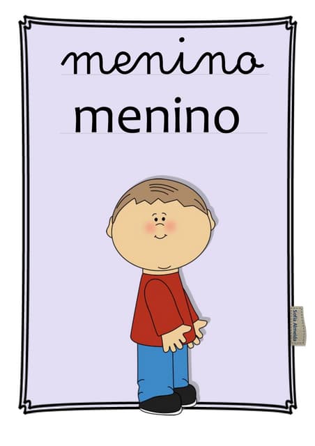 Cata palavras: cartaz menino