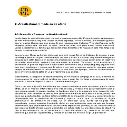 2.5 Desarrollo y Operación de Servicios Cloud.