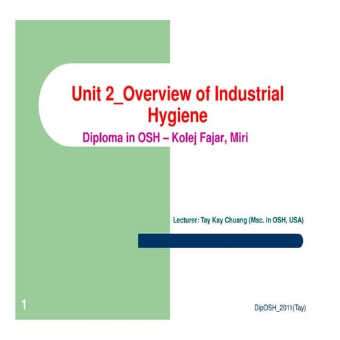 2. overview of industrial hygiene.