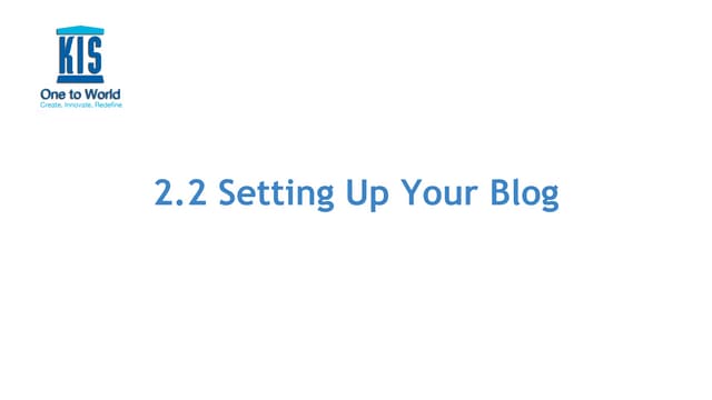 2.2 Setting Up Your Blogger Blog 2014