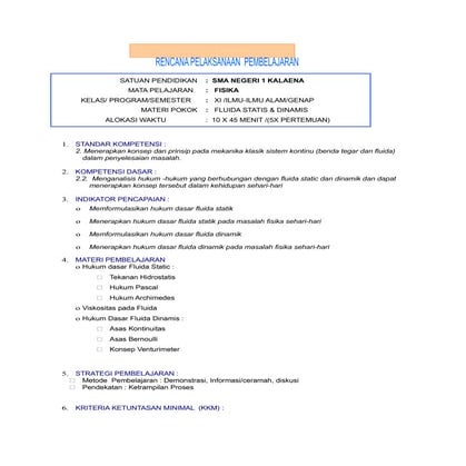 RPP HUKUM ARCHIMEDES | DOCX