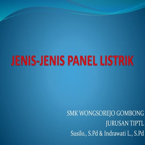2. jenis jenis panel listrik