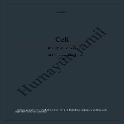 Human Cell - Structure and Clinical anatomy | PPTX