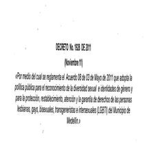 Decreto 1928 de nov de 2011. Reglamenta PP Lgbti