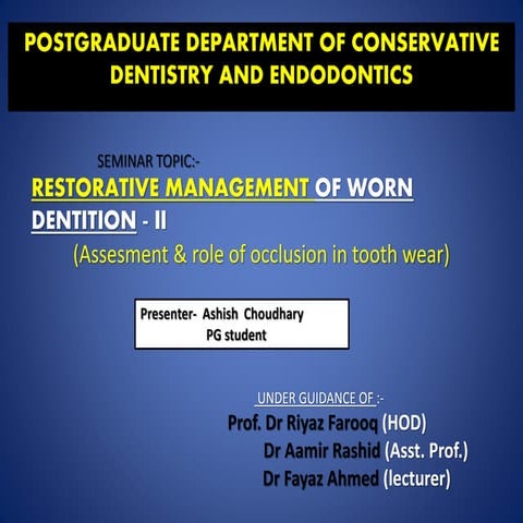 2.diagnosis restoration of worn dentition