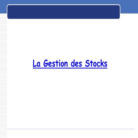 .logistique gestion des stock 