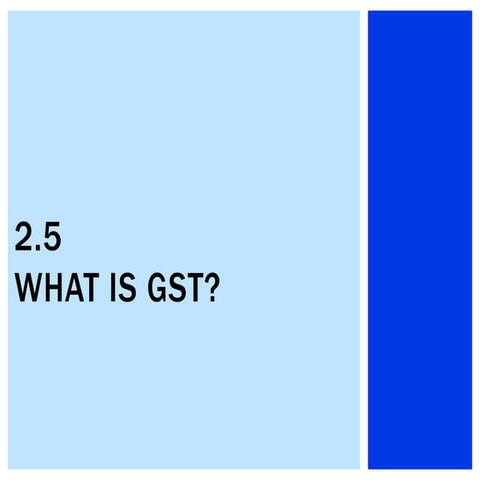 2.5 What is GST?