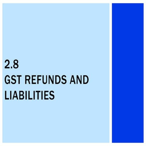 2.8 GST Refunds and Liabilities