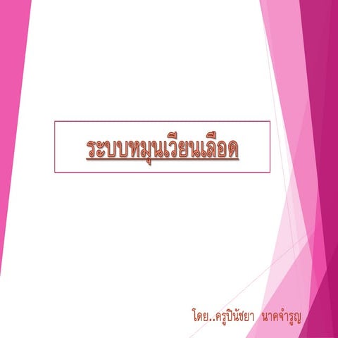 บทที่  2  ระบบต่างๆในร่างกายมนุษย์   หมุนเวียนเลือด