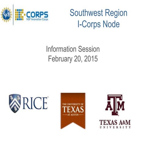 2.20  I-Corps Information Session at UT Austin