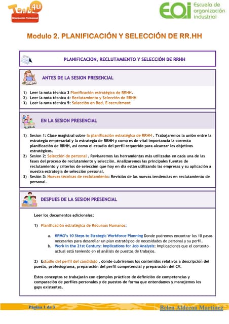 Índice módulo 2 - Planificación y selección de RRHH