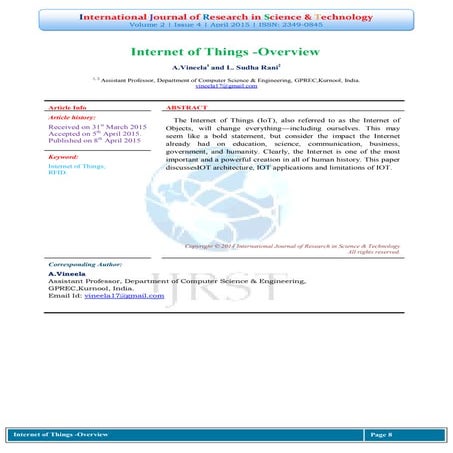 Internet of Things -Overview