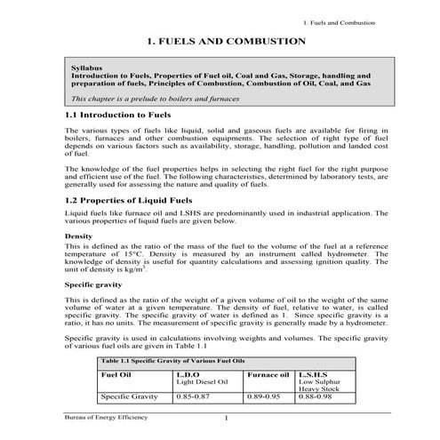 2.1 fuels and combustion
