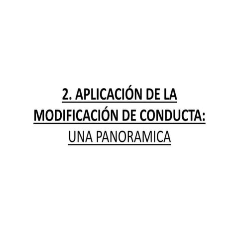 Aplicación de la modificación de conducta
