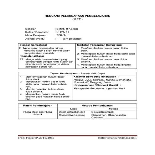 Rpp fluida statis | DOCX