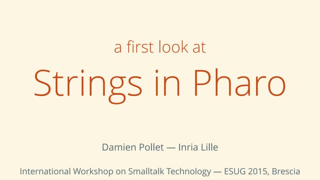 A First Analysis of String APIs: the Case of Pharo
