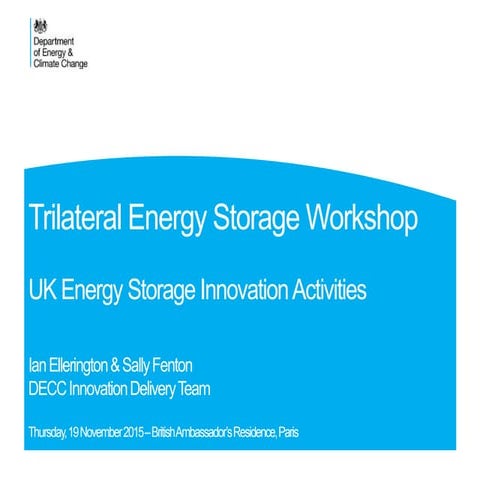 Energy Storage - 2: Ian Ellerington, decc innovation delivery presentation