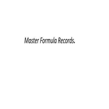master formula record