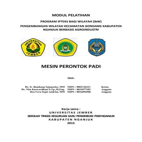 Desain Thresher (Mesin Perontok Padi)