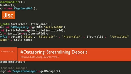 Research data spring: streamlining deposit