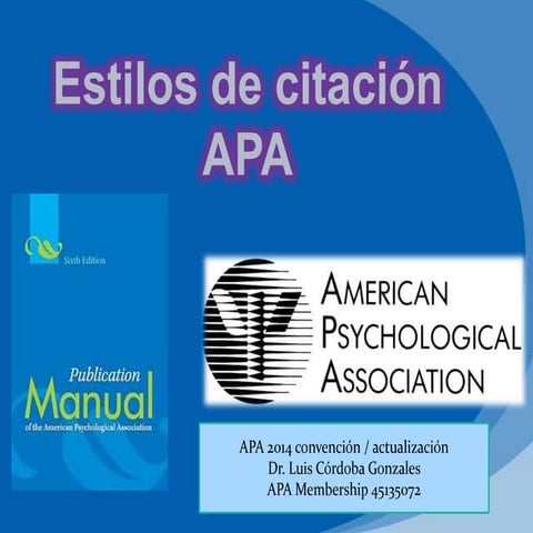2. APA – 2014 CONVENCIÓN 122- ACTUALIZACIÓN. primera ponencia