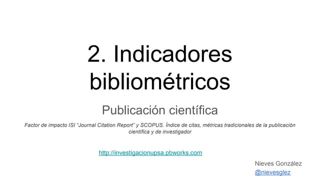2. Indicadores Bibliométricos