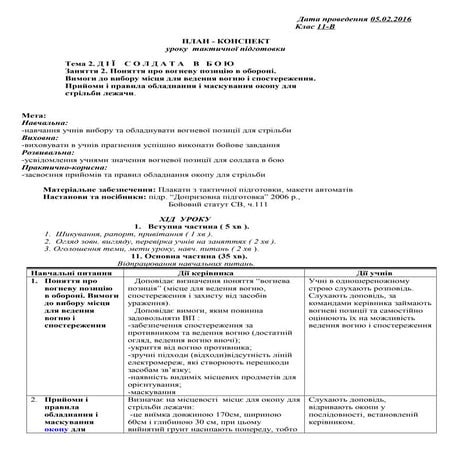 План-конспект для учнів 11-В класу