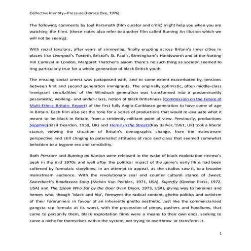 Pressure notes and screening questions