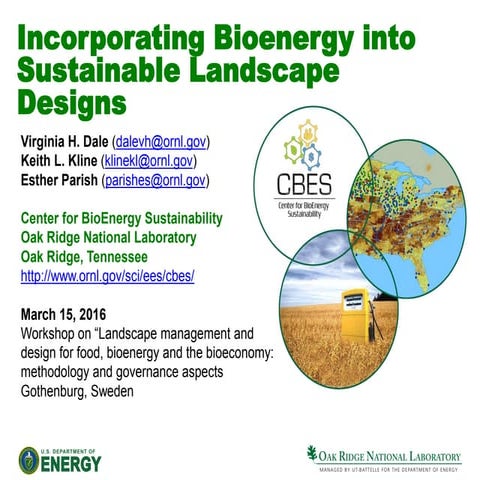 Virginia Dale - Incorporating bioenergy into sustainable landscape design