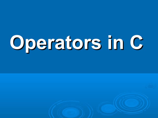 2. operators in c