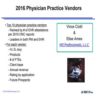 2. 2016 top 10 md vendors