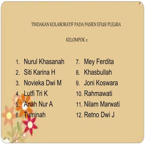 Tindakan Kolaborasi pada Efusi Pleura