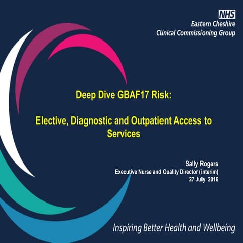 NHS Eastern Cheshire CCG Deepdive presentation GBAF17 