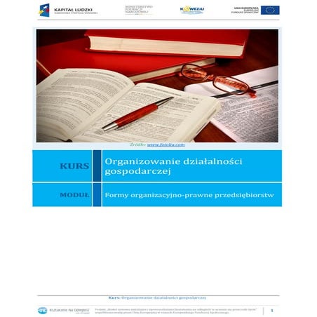Formy organizacyjno-prawne przedsiębiorstw | PDF