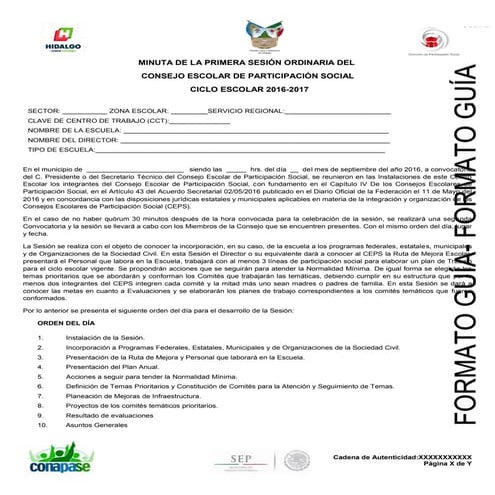 Primera Sesión 2016-2017 